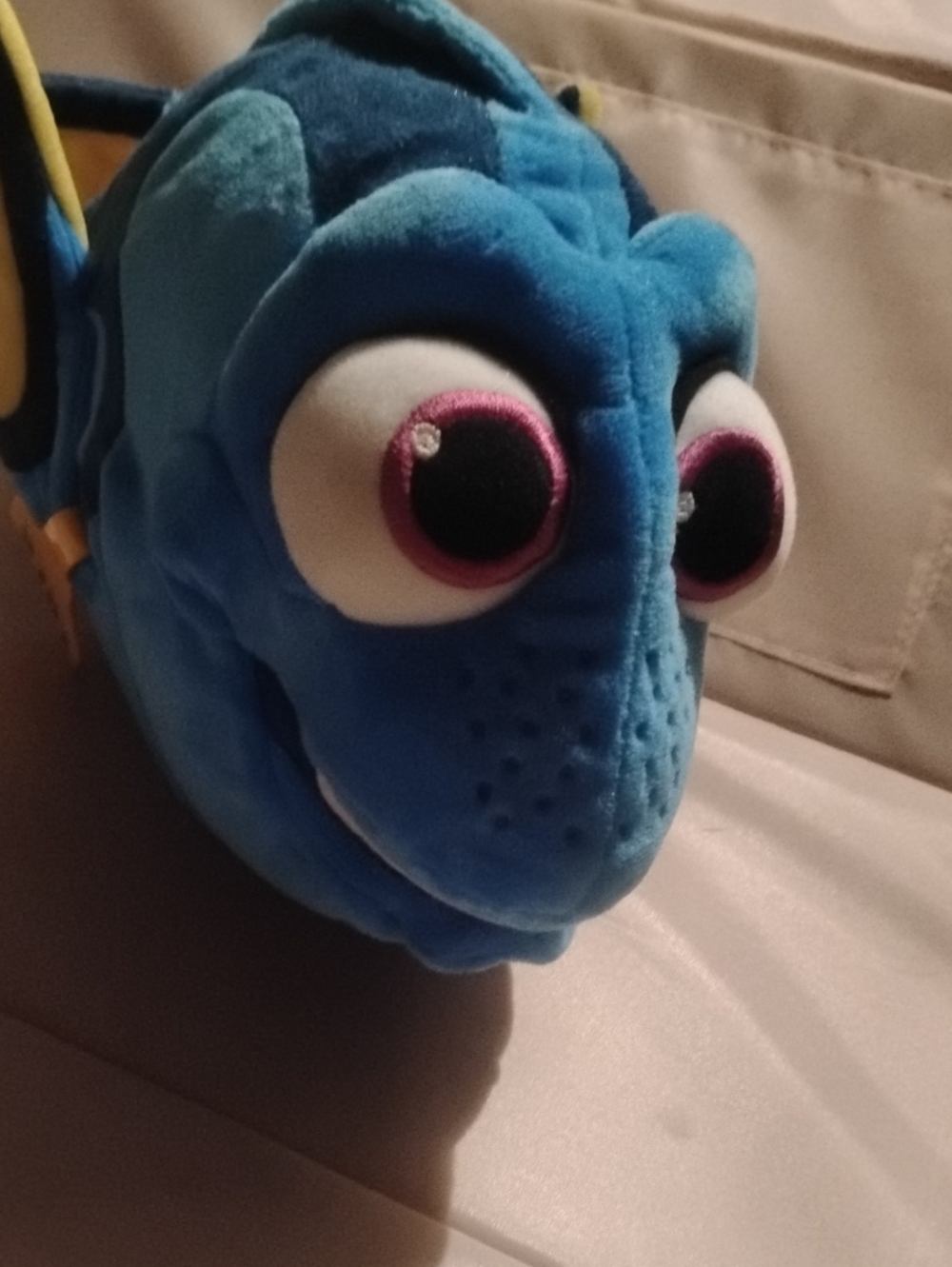 Disney Blue Plush Fish Toy with Pink Eyes